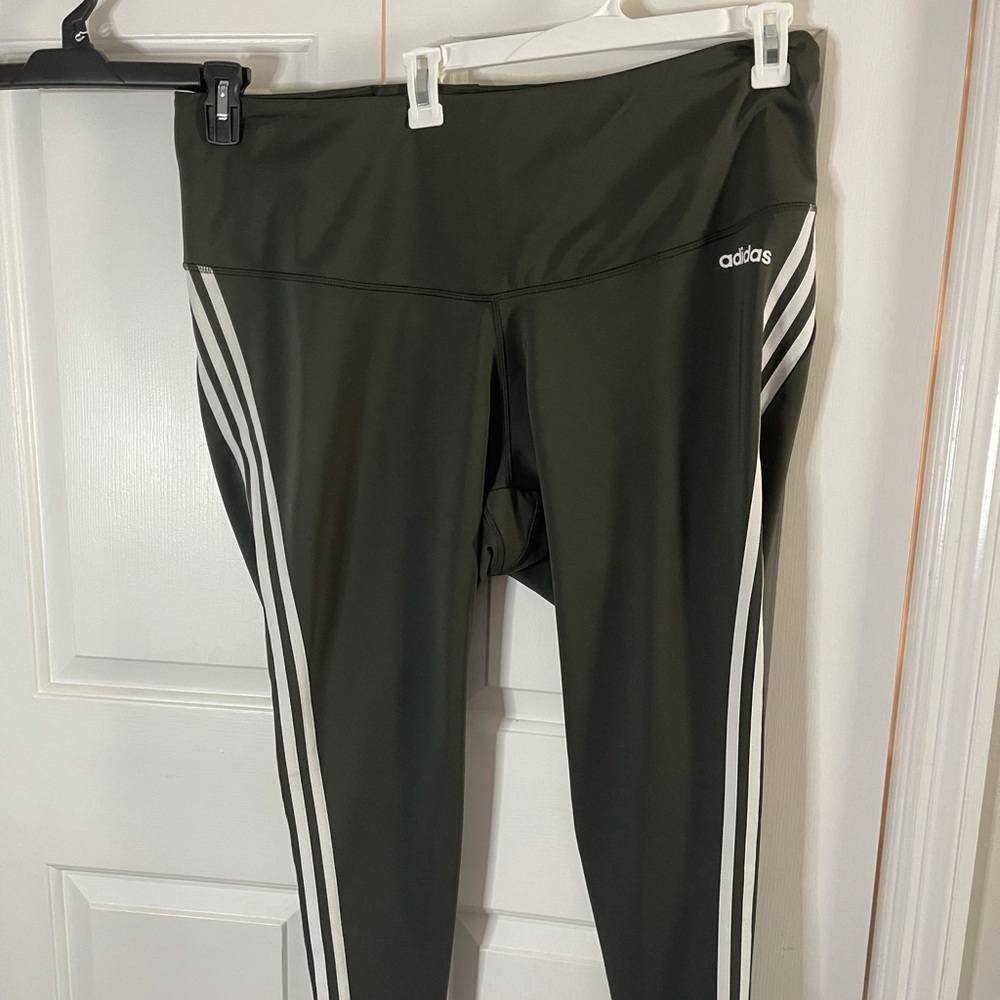 4X - Adidas leggings - grey w white stripes